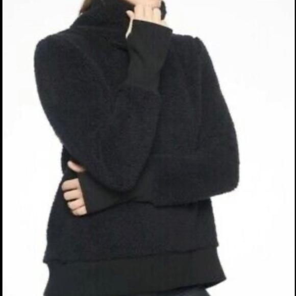 Athleta Nirvana Sherpa Funnel Neck Sweatshirt Fleece - Picture 1 of 8